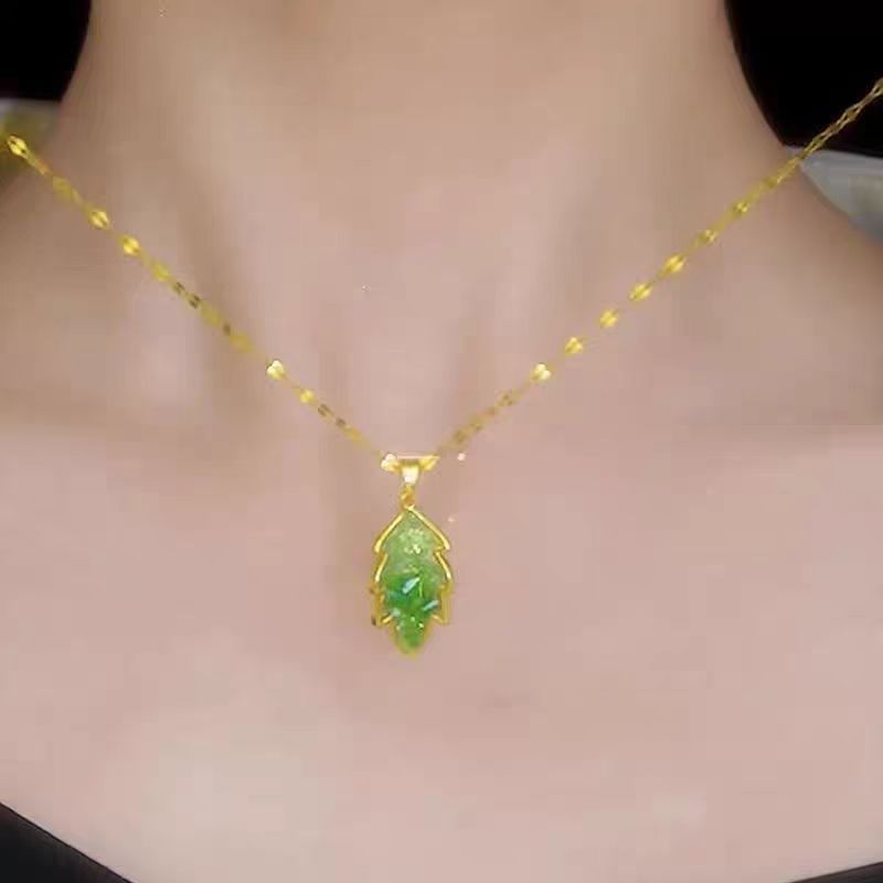 14k Gold Plated Elegant Leaf Necklace
