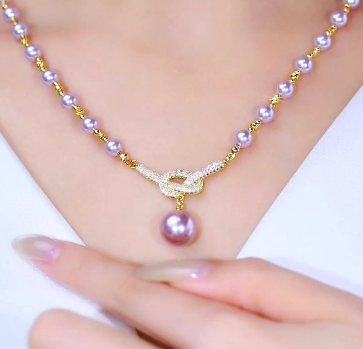14K Gold Plated Adjustable Pull-Out Butterfly Pearl Necklaces