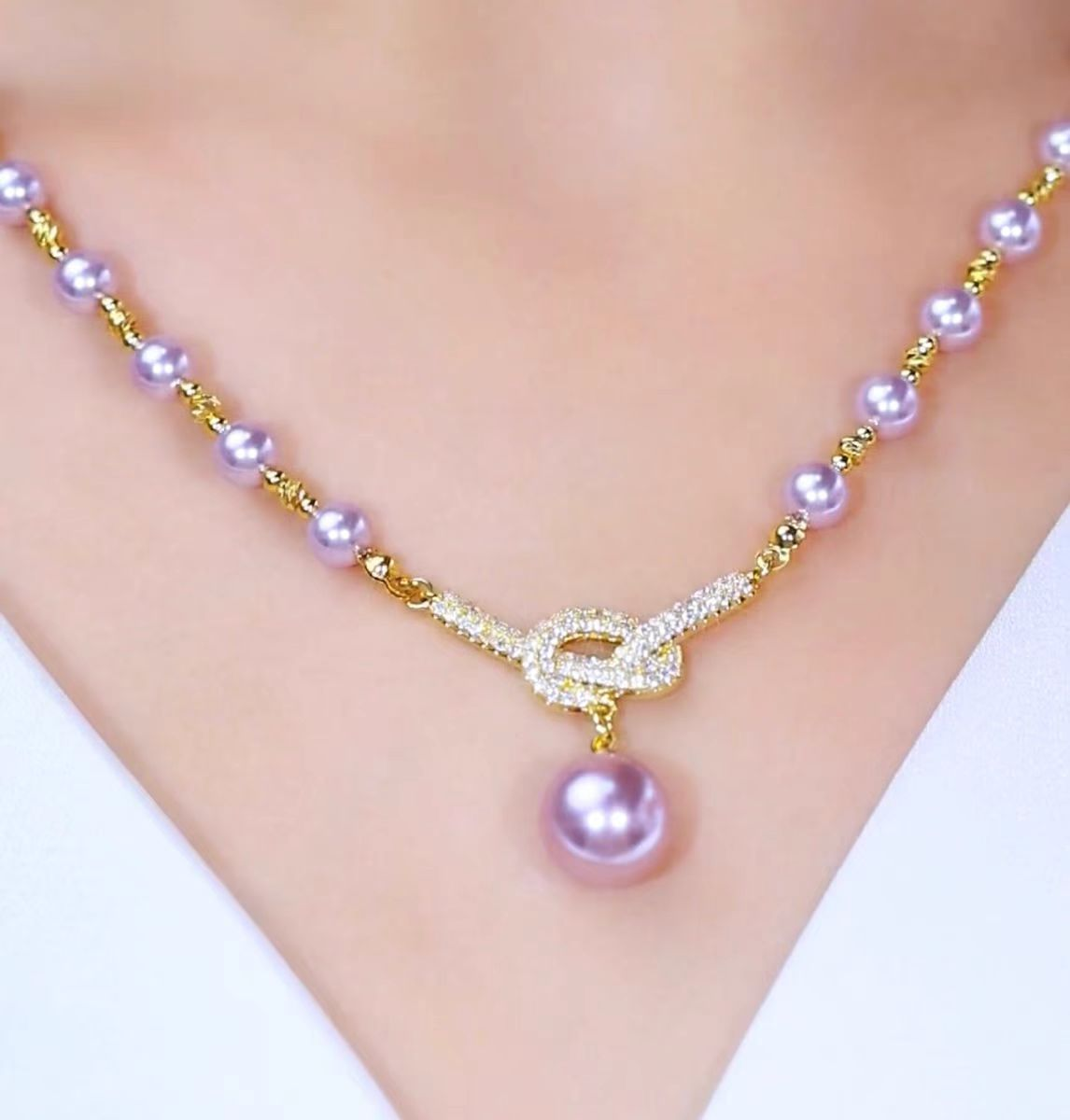 14K Gold Plated Adjustable Pull-Out Butterfly Pearl Necklaces
