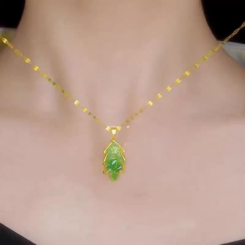 14k Gold Plated Elegant Leaf Necklace