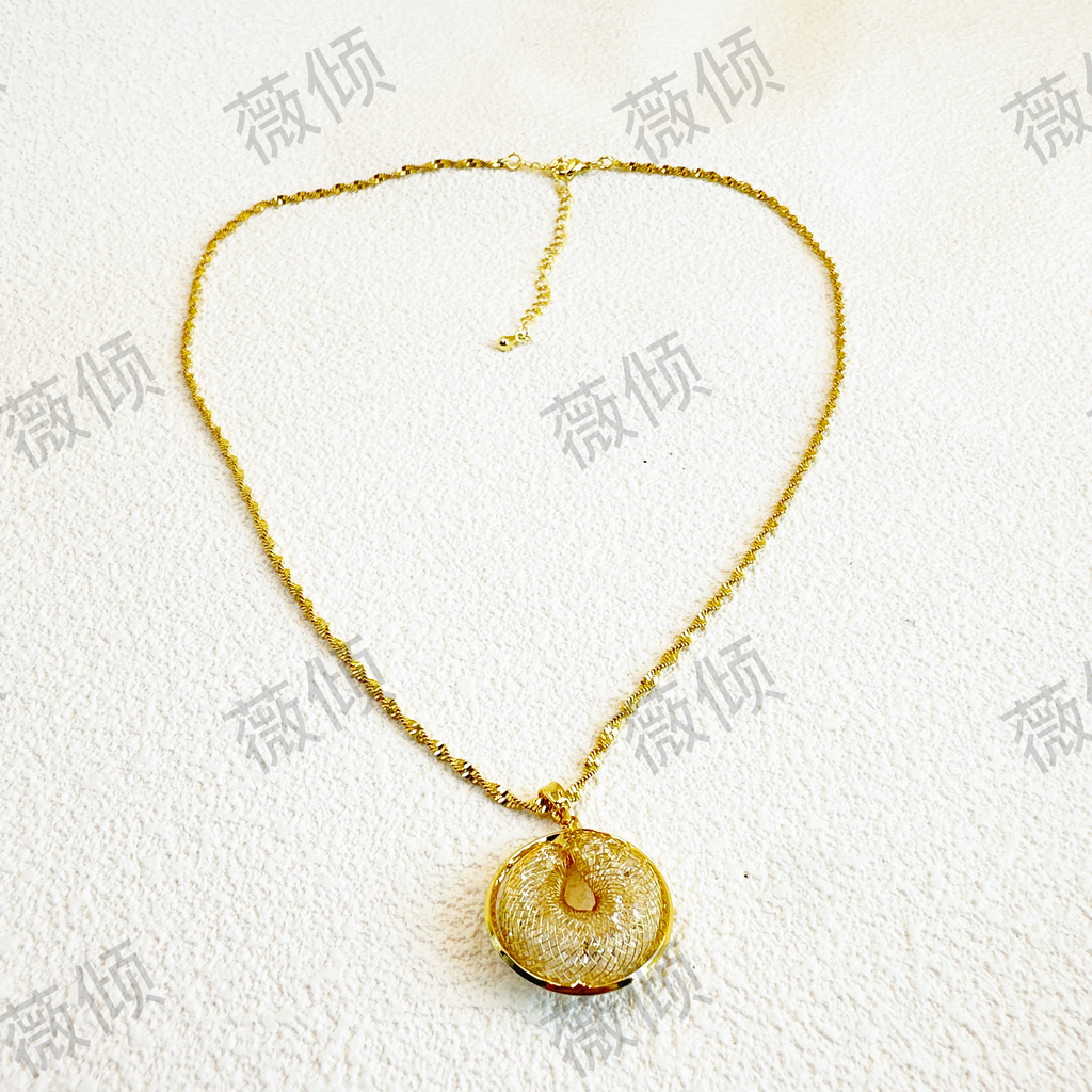 14k Gold Plated Adjustable 45 cm Circle Necklace