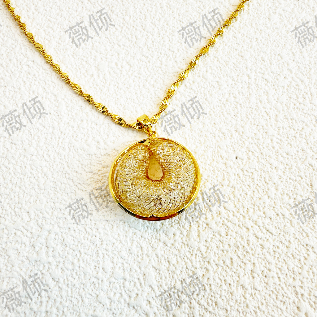14k Gold Plated Adjustable 45 cm Circle Necklace