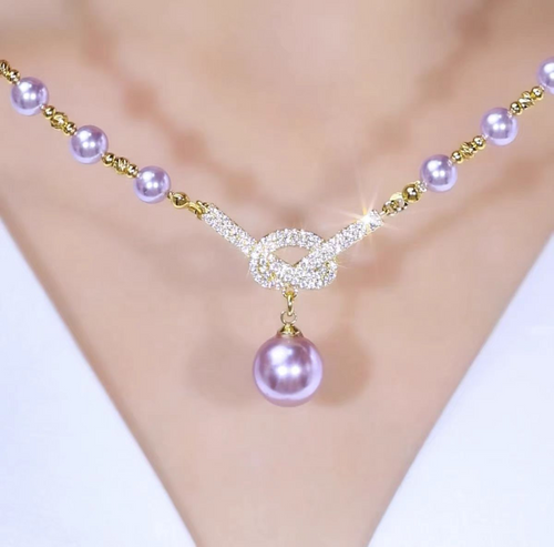 14K Gold Plated Adjustable Pull-Out Butterfly Pearl Necklaces