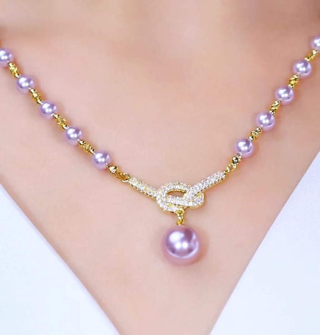 14K Gold Plated Adjustable Pull-Out Butterfly Pearl Necklaces